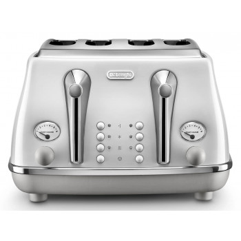 CTOC4003W Delonghi Icona Capitals 4 Slice Toaster - Sydney White 